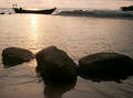 Free Boat And Rocks Silhouette Stock Photos - 103733