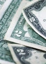 Free Two Dollar Bills - Vertical - Narrow Depth Of Field Royalty Free Stock Images - 1016749