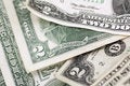 Free Two Dollar Bills - Horizontal - Narrow Depth Of Field Royalty Free Stock Photos - 1016768