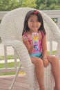 Free Girl In Chair Making Bubbles Royalty Free Stock Photos - 10372498