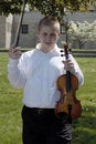 Free Boy Standing Outside With Viola Stock Photos - 1042283
