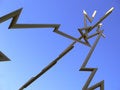 Free Yellow Metal Lightning Sculpture From Channel District Tampa, Florida Stock Photography - 1042592