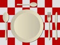 Free Cutlery In Plastic Tablecloth Stock Photo - 10815900