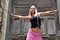 Free Punk Girl On Church Steps Royalty Free Stock Photos - 1098458