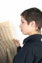 Free Girl Reading A Newspaper Royalty Free Stock Photo - 1107705