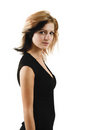 Free Attractive Young Model Posing In A Cute Black Dress Royalty Free Stock Image - 1115426