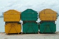 Free Six Garbage Containers Stock Photography - 1122382
