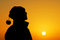 Free Woman At The Top Of The Mountain, At The Sunrise Stock Photography - 1127332