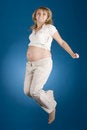 Free Pregnant Woman S Jump Royalty Free Stock Photo - 1134435
