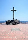 Free Religious Cross Set In Rocks On A Large Terrace Royalty Free Stock Photography - 1136717