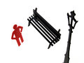 Free One Red People Sign And Bench Royalty Free Stock Image - 1167346