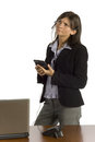 Free Female Office Worker With Calculator - Thinking Royalty Free Stock Photos - 1194478