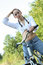 Free Girl Resting On Her Bike Stock Photo - 1249420