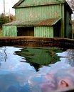 Free Old Shed Reflected Royalty Free Stock Photos - 1256898
