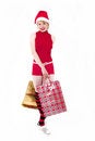 Free Pretty Elf With Gifts On White Stock Photo - 1264870