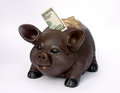Free Piggy Bank With U.S. One Hundred Dollars In Slot Royalty Free Stock Images - 1270359