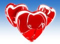 Free Three Warm Red Hearts Royalty Free Stock Images - 1288259
