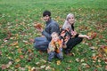 Free Autumn Family Sit Royalty Free Stock Photography - 1306917