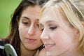 Free Friends On Cell Phone Together (Beautiful Young Blonde And Brune Stock Photo - 1323170