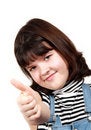 Free The Girl Shows A Thumb Upwards Royalty Free Stock Image - 13243046