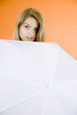 Free Blond Behind Umbrella Royalty Free Stock Images - 1342729