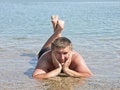 Free Man In Shallow Water Royalty Free Stock Photography - 1346767