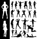 Free Silhouettes Of Active Women Royalty Free Stock Images - 13460159