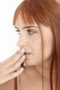 Free Woman Covering Her Lips Royalty Free Stock Images - 1365499