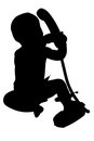 Free Silhouette With Clipping Path Of Baby With Phone Stock Photo - 1379060