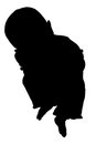 Free Silhouette With Clipping Path Of Baby Sitting Royalty Free Stock Photography - 1380067
