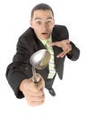 Free Businessman Bending Spoon By Mind Force Royalty Free Stock Photography - 1383477