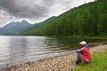 Free Men, Lake And Mountains, Royalty Free Stock Photography - 1387387