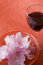 Free White Azaleas, Red Bowl, Glass Of Wine Stock Photos - 1395243