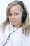 Free Young Girl Wearing Headphones Stock Photography - 1403222