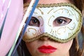 Free Brunette With Mask Closeup Royalty Free Stock Images - 1418549