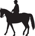 Free Man On The Horse Silhouette Stock Images - 14143964