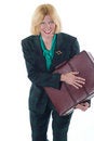 Free Business Woman Protecting Her Briefcase Royalty Free Stock Photography - 1442957