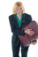 Free Business Woman Protecting Her Briefcase Royalty Free Stock Photography - 1442957