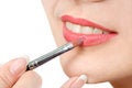 Free Applying Liquid Glossy Lipstick Stock Photography - 14423432