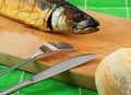 Free Smoked Fish On Cutting Board Stock Images - 1458884