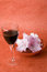 Free Styling Series; Wine Glass, Azalias, Tall, Top Space. Royalty Free Stock Photo - 1471435