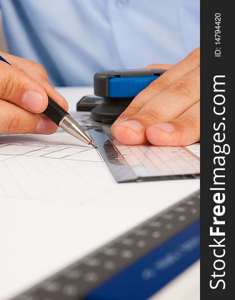 13 Architect Working Architectural Plans Free Stock Photos