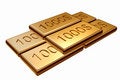 Free Gold With Stamping Dollar Royalty Free Stock Image - 1492386