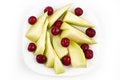 Free Melon With Cherry On The Plate Royalty Free Stock Photography - 15004397