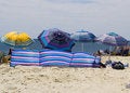 Free Striped Beach Umbrellas Royalty Free Stock Images - 1518569