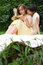Free Teen Girls Reading A Book Outdoors Royalty Free Stock Photography - 15159817