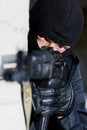 Free Soldier In Black Uniform With Rifle Royalty Free Stock Photos - 15276018
