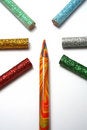Free The Multi-colour Pencil Is Surrounded By Brilliant Color Pencils Royalty Free Stock Photography - 1547087