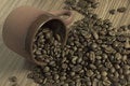 Free Cup Filled With Coffee Beans Stock Image - 1594521