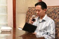 Free Business Man Looking At His Lunch Bill Stock Photos - 1596513